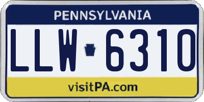 PA license plate LLW6310