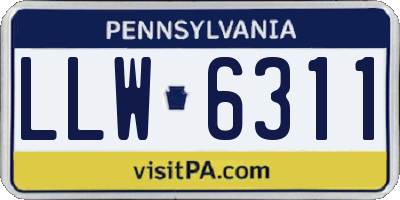 PA license plate LLW6311
