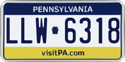 PA license plate LLW6318