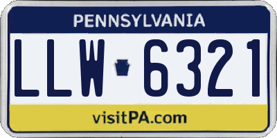 PA license plate LLW6321