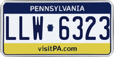 PA license plate LLW6323