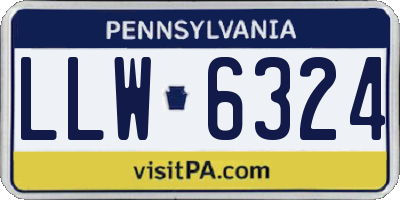 PA license plate LLW6324