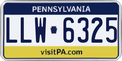 PA license plate LLW6325