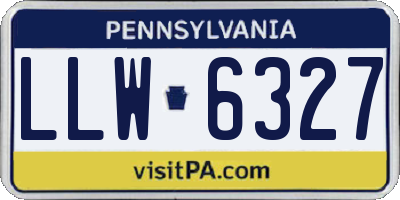 PA license plate LLW6327