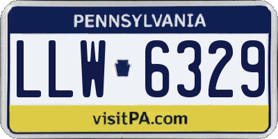 PA license plate LLW6329