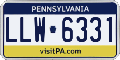 PA license plate LLW6331