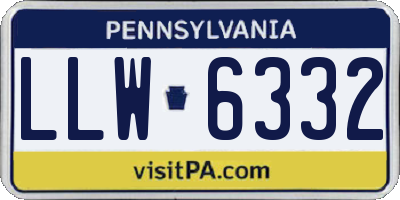 PA license plate LLW6332
