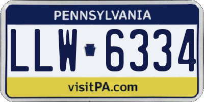 PA license plate LLW6334