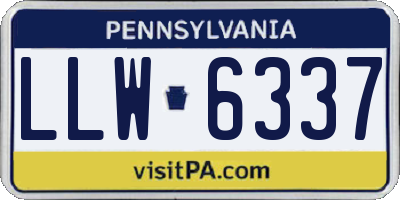 PA license plate LLW6337