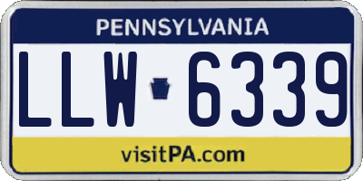 PA license plate LLW6339