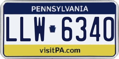 PA license plate LLW6340