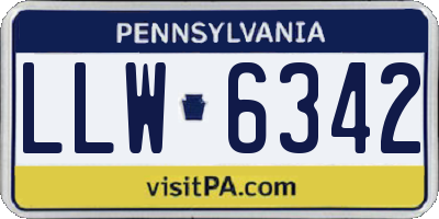 PA license plate LLW6342