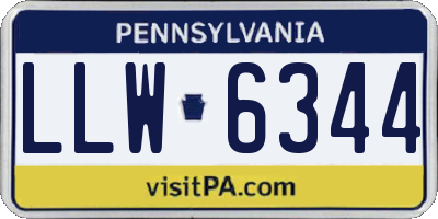 PA license plate LLW6344