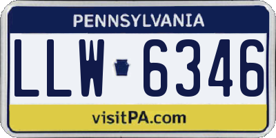 PA license plate LLW6346
