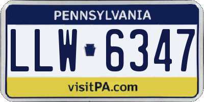 PA license plate LLW6347