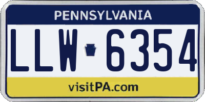 PA license plate LLW6354