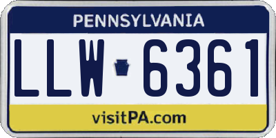 PA license plate LLW6361