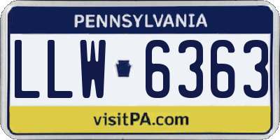 PA license plate LLW6363