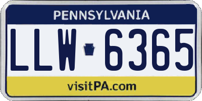 PA license plate LLW6365