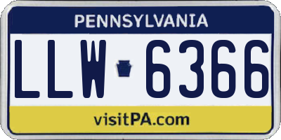 PA license plate LLW6366