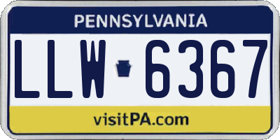 PA license plate LLW6367
