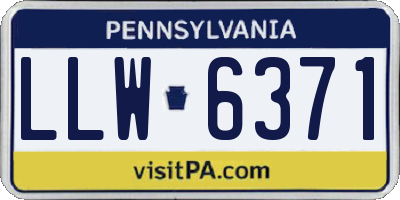 PA license plate LLW6371