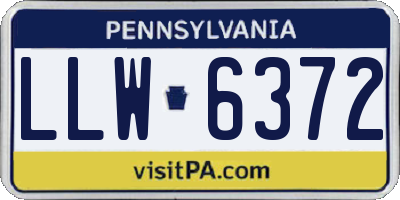 PA license plate LLW6372