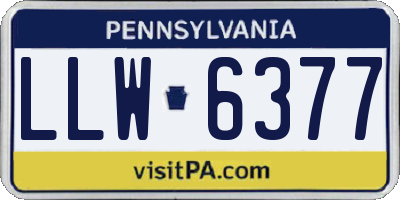 PA license plate LLW6377