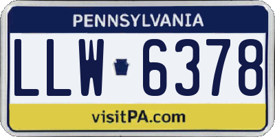 PA license plate LLW6378