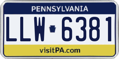 PA license plate LLW6381