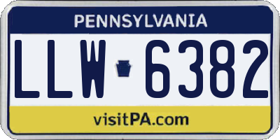 PA license plate LLW6382