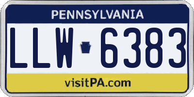 PA license plate LLW6383