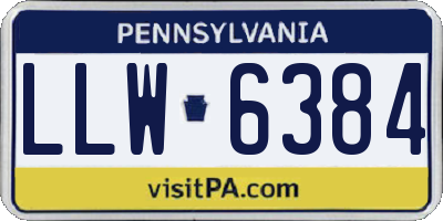 PA license plate LLW6384