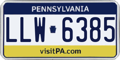 PA license plate LLW6385