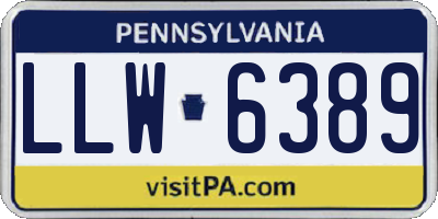 PA license plate LLW6389