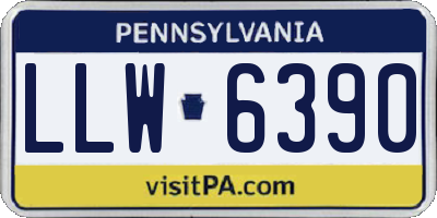 PA license plate LLW6390