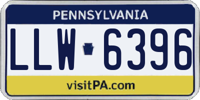 PA license plate LLW6396
