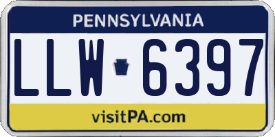 PA license plate LLW6397