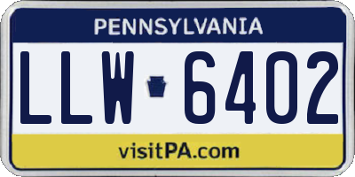 PA license plate LLW6402