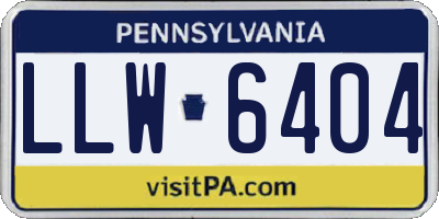 PA license plate LLW6404