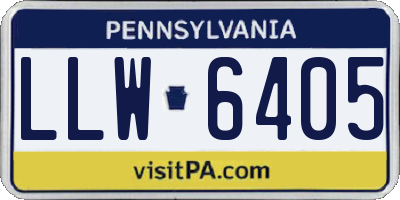 PA license plate LLW6405