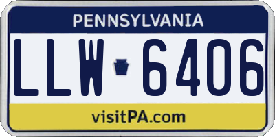 PA license plate LLW6406