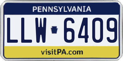 PA license plate LLW6409