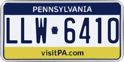 PA license plate LLW6410