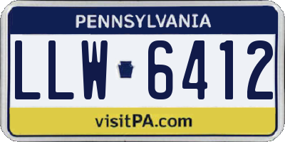PA license plate LLW6412
