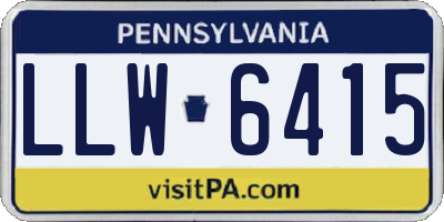 PA license plate LLW6415