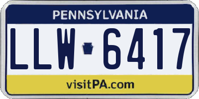 PA license plate LLW6417