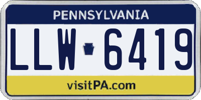PA license plate LLW6419