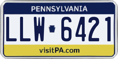 PA license plate LLW6421