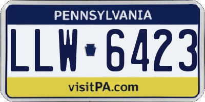 PA license plate LLW6423